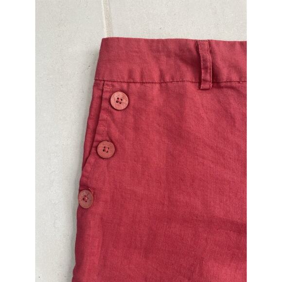 Cynthia Rowley Shorts Nautical Sailor Mid Rise Linen - Picture 3 of 12